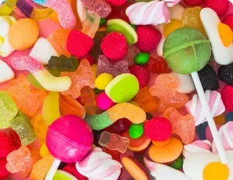 Balas e doces coloridos